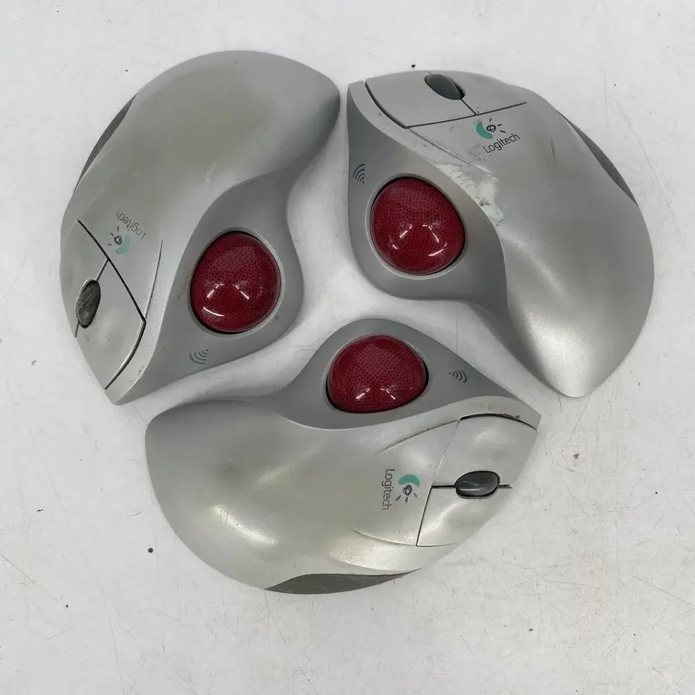 Logitech Track Ball Wheel Mouse Lot of 3 Parts Only Not Tested